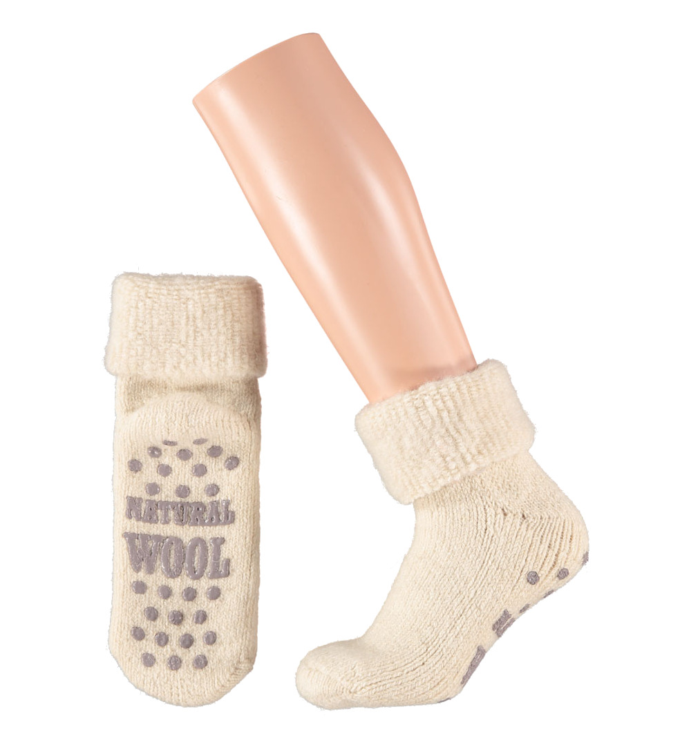 Apollo Slofsok anti slip unisexgrijs/beige maat 35-38 (1 paar)