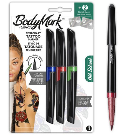 Bic Tattoo marker old 3+2 (1 set)