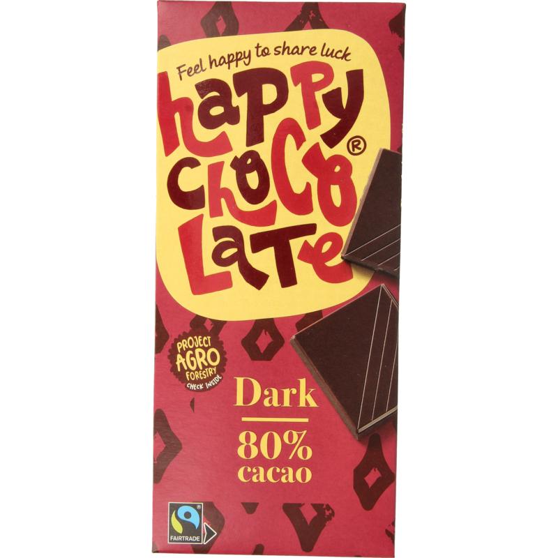 Happy Chocolate Puur 80% Bio (85 gr)