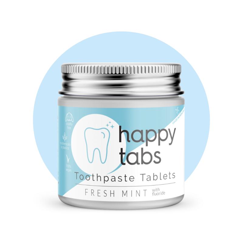 Happy Tabs Tandpasta fresh mint met fluoride (80 tabletten)