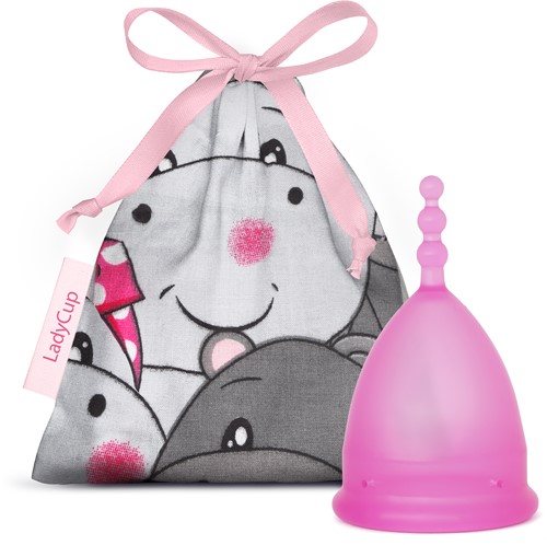 LadyCup Menstruatiecup pinky hippo maa t L (1 stuk)
