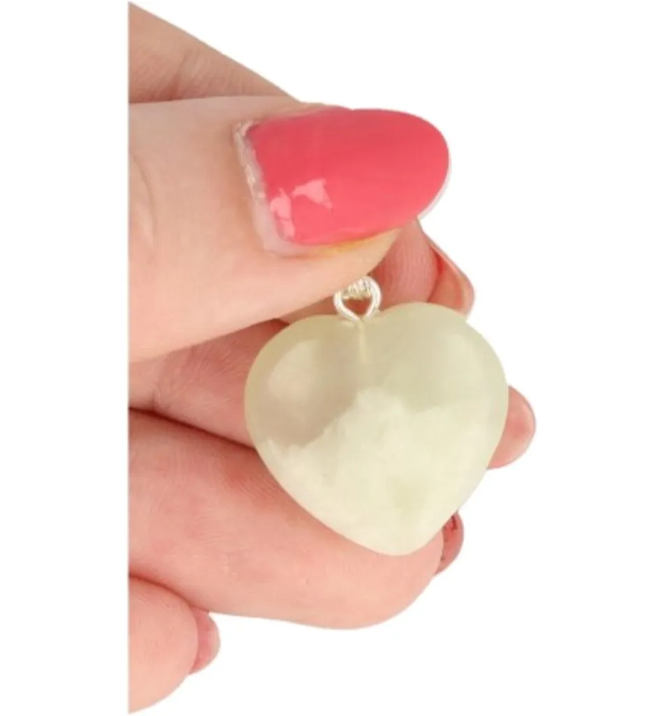 Ruben Robijn Ruben Robijn Jade hart hanger 20 mm wit (1 stuk)