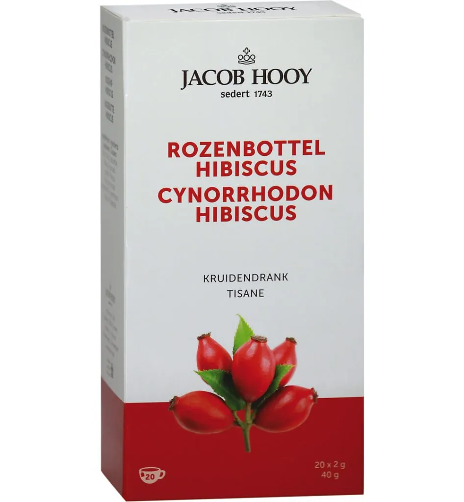Jacob Hooy Rozenbottel Hibiscus Thee zakjes (20 stuks)