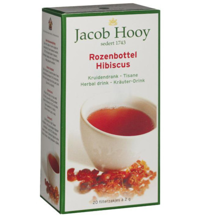 Jacob Hooy Rozenbottel Hibiscus Thee zakjes (20 stuks)