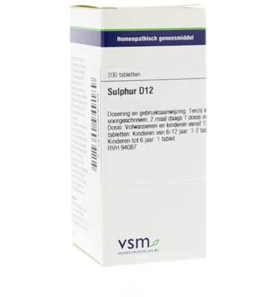 VSM Sulphur D12 (200 tabletten)