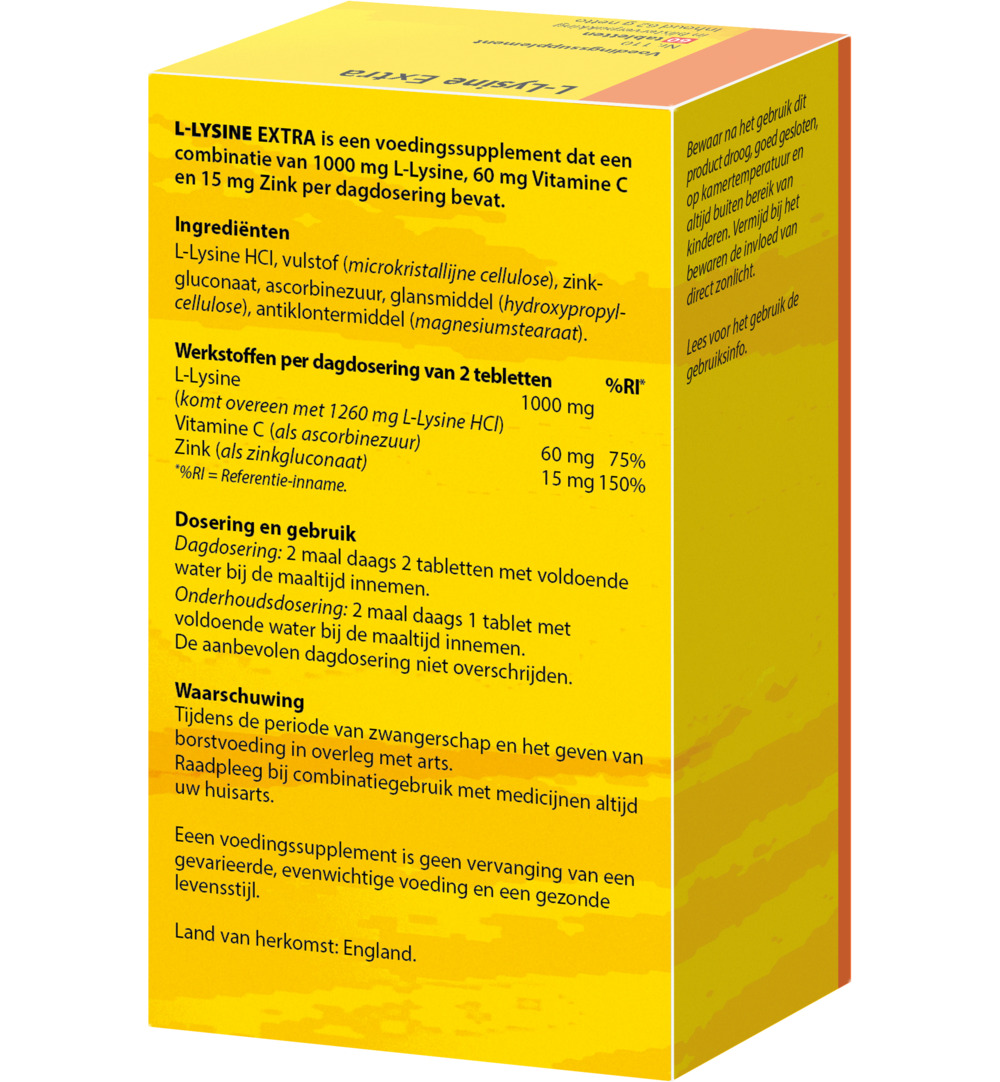 Bloem L-Lysine Lipblaasjes (60 Tabletten)