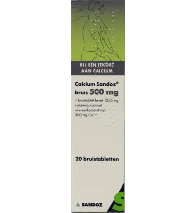 Sandoz Calcium 500mg (20 bruistabletten)