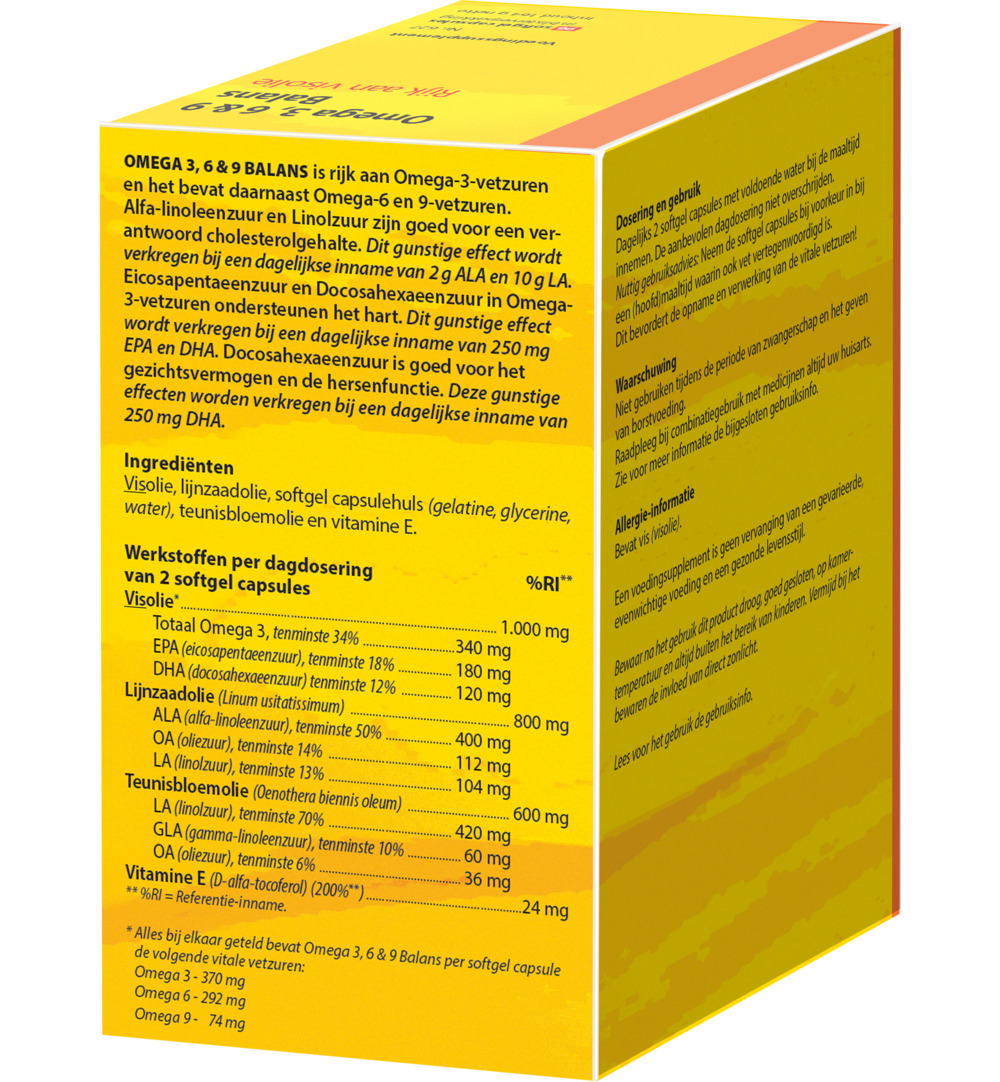 Bloem Omega 3, 6 & 9 balans (96 softgels)