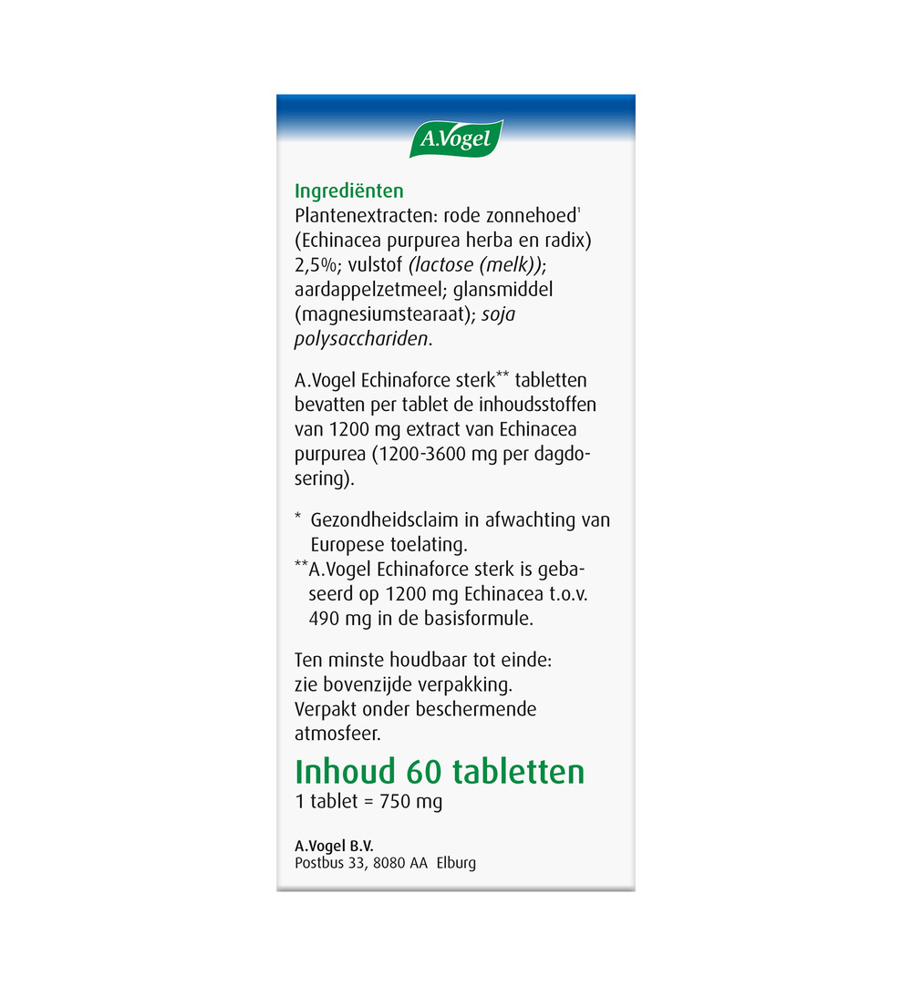 A.Vogel Echinaforce Sterk (60 Tabletten) - image 4