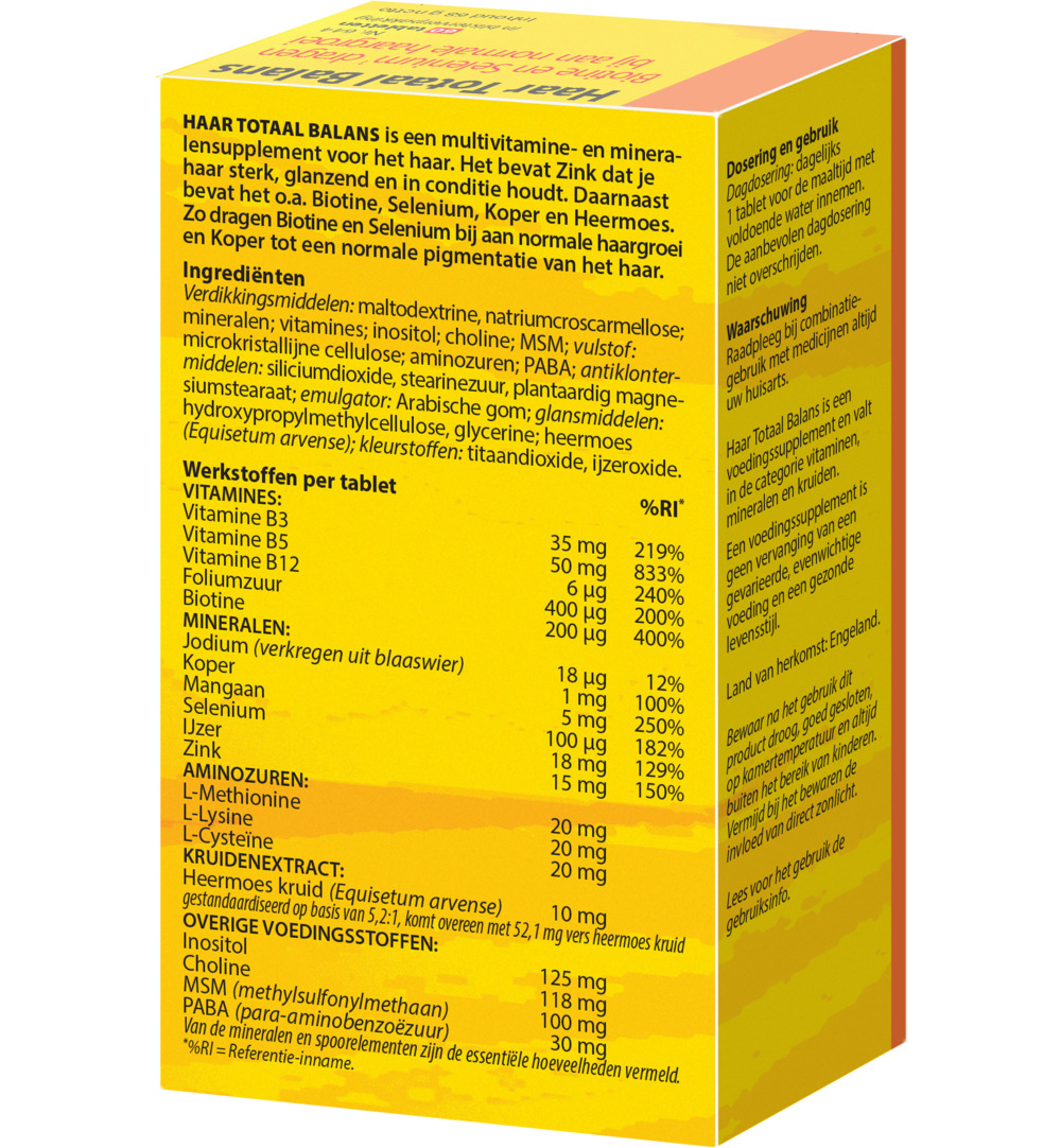 Bloem Haar Totaal Balans (60 tabletten)