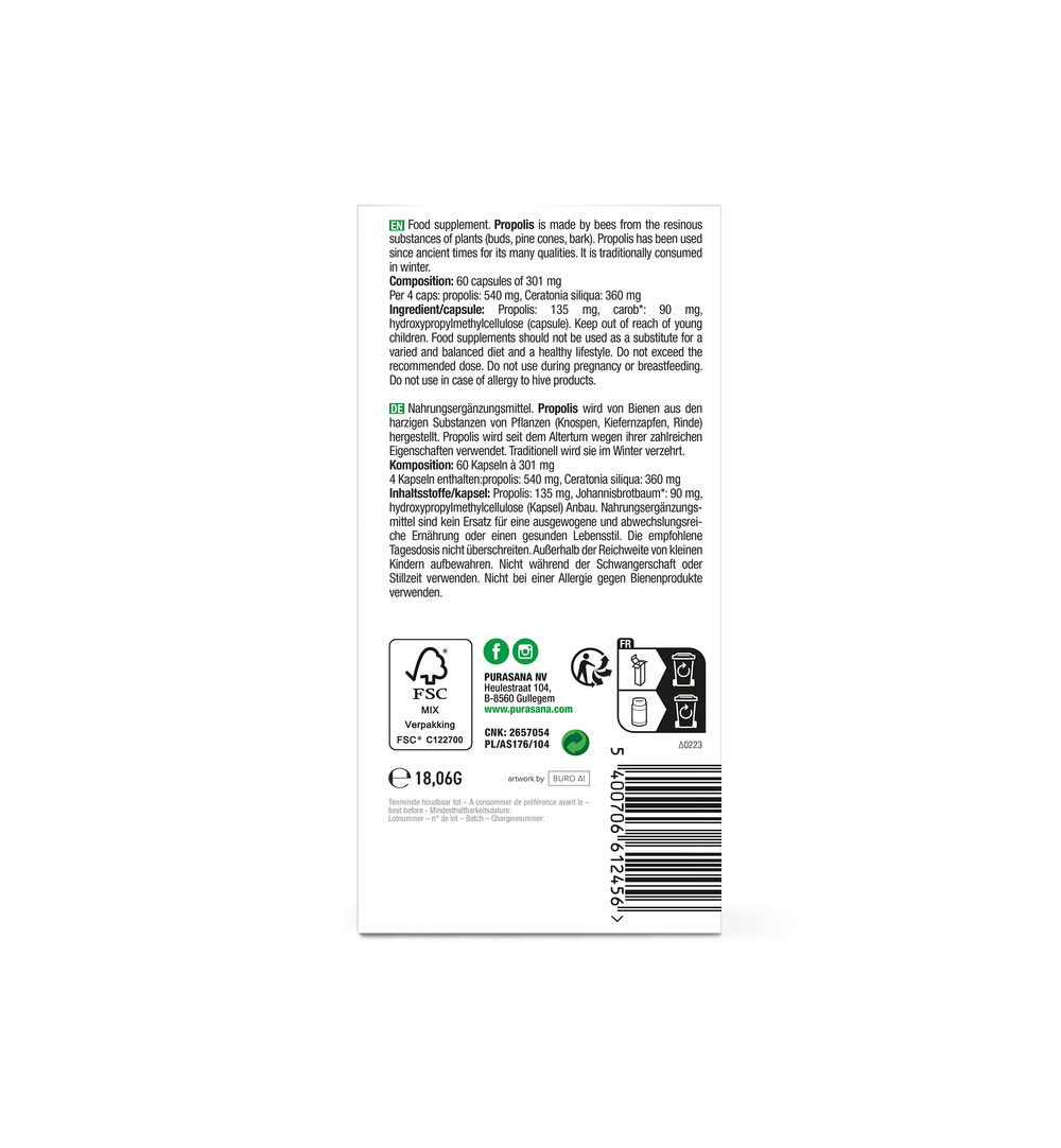 Purasana Propolis Bio (60 vega capsules) - image 2