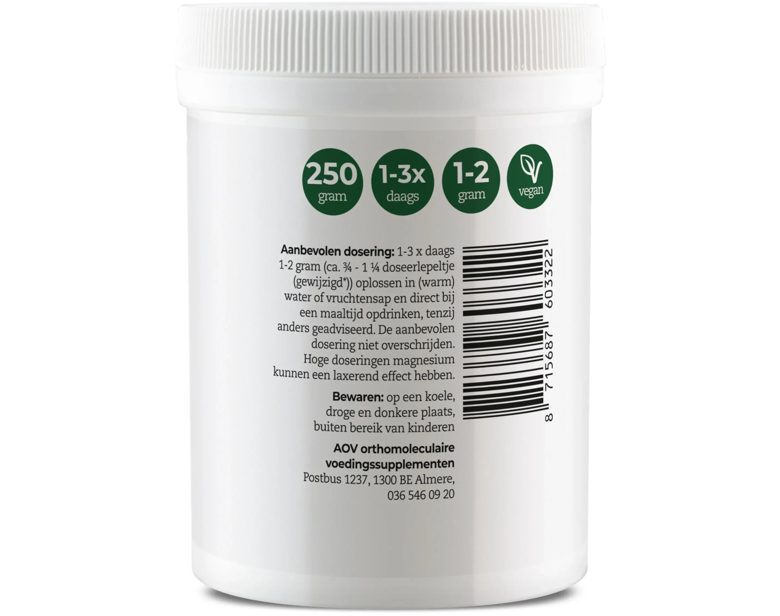 AOV 332 Vitamine C magnesium ascorbaat (250 gr)
