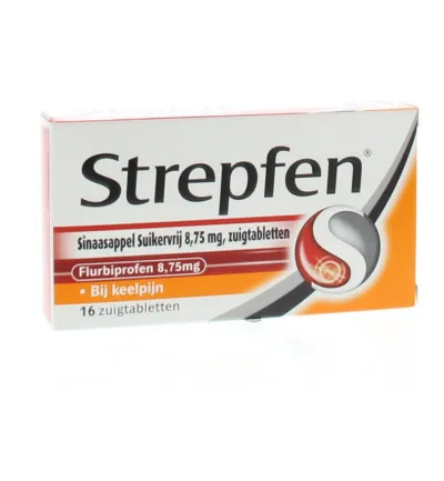 Strepfen Sinaasappel suikervrij (16 zuigtabletten)