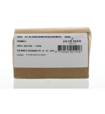 Jacob Hooy MSM gemalen methylsulfonylmethaan (250 gr)
