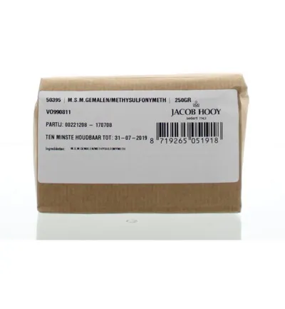 Jacob Hooy MSM gemalen methylsulfonylmethaan (250 gr)