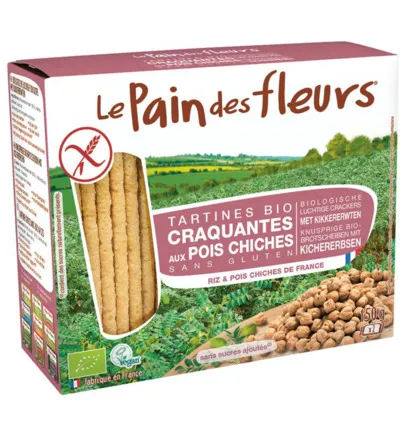 Le Pain Des Fleurs Kikkererwten Crackers Bio (150 gr)