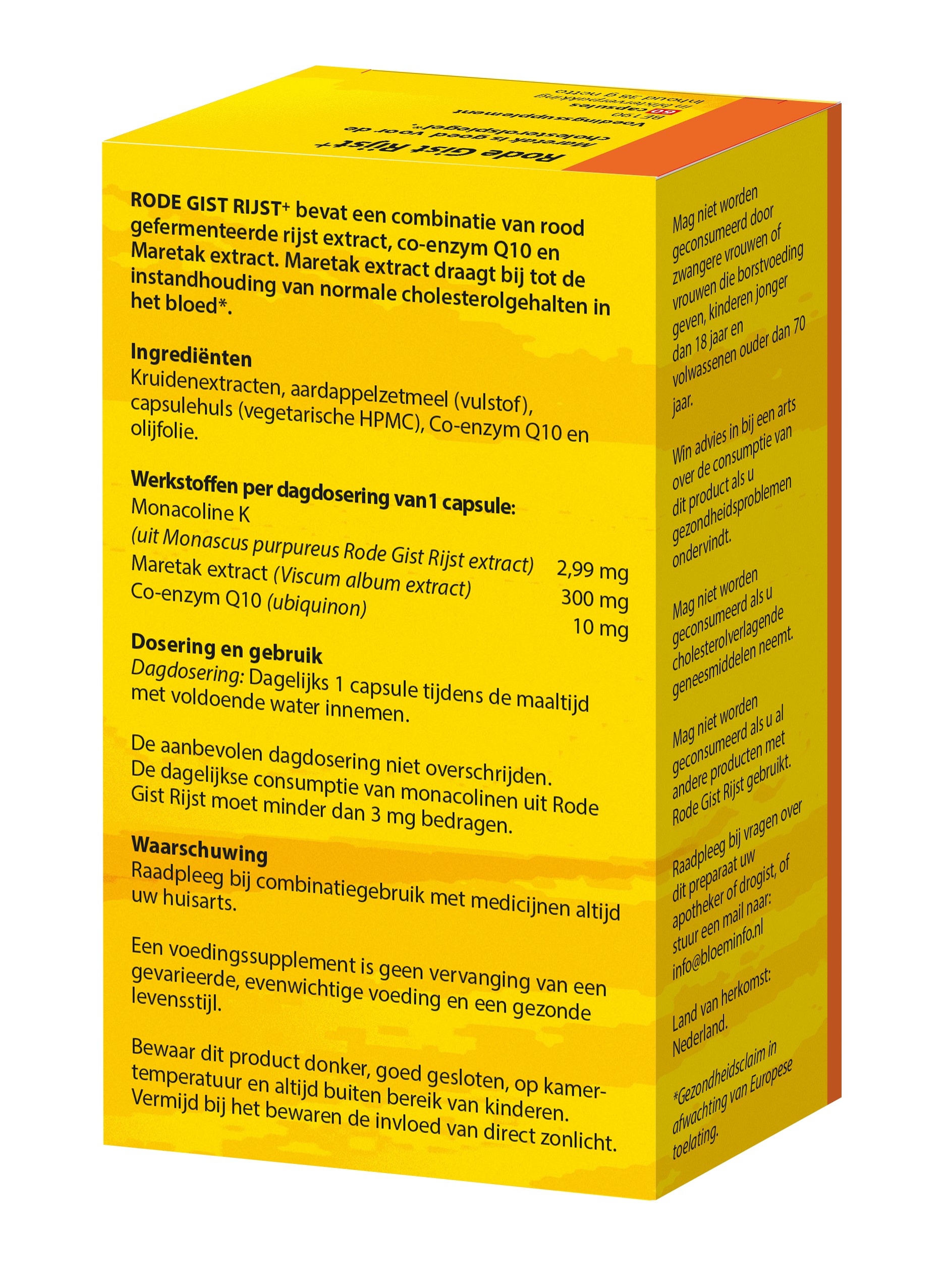 Bloem Rode Gist Rijst + (60 capsules)