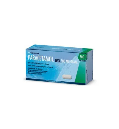 Teva Paracetamol 500 mg ovaal (50 tabletten)