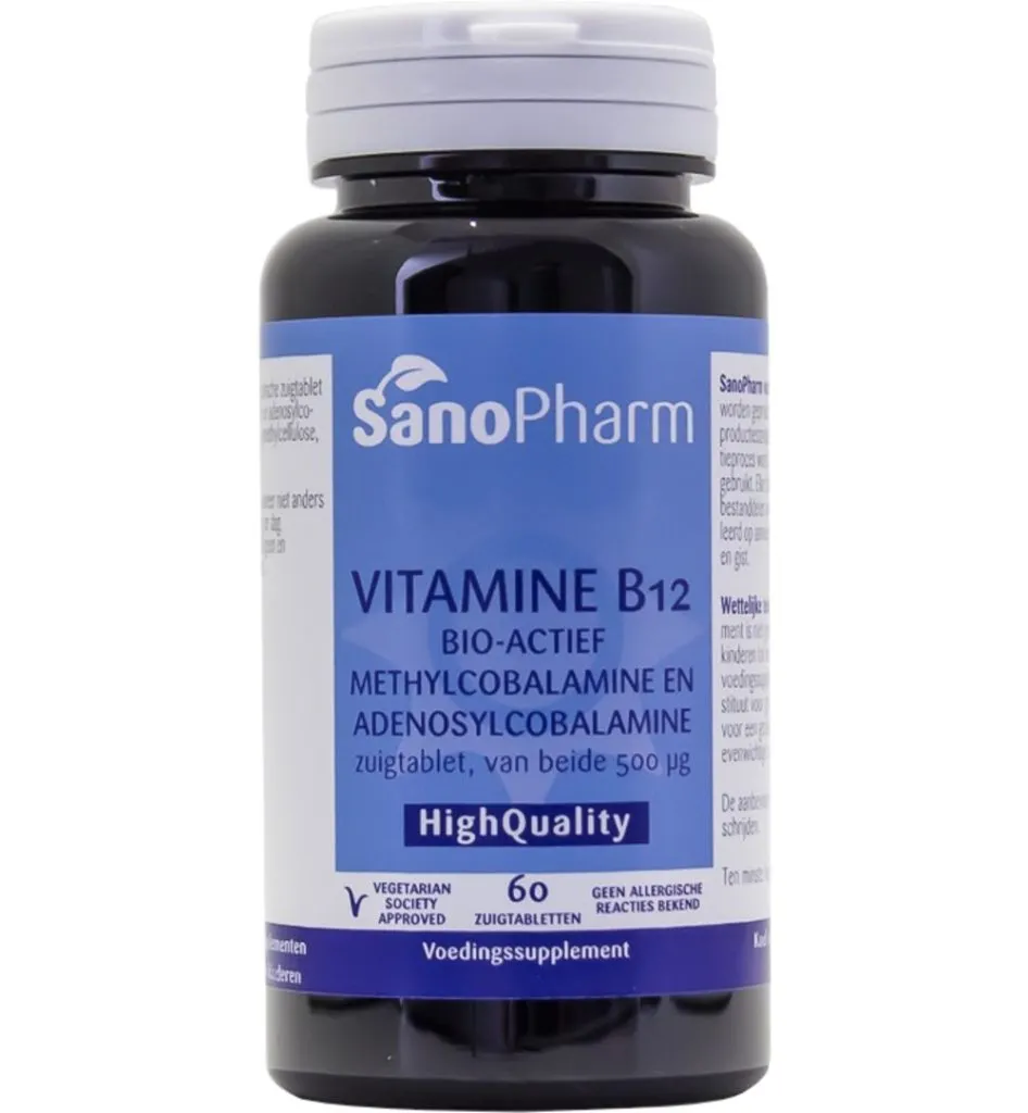 Sanopharm Vitamine B12 methyl adenosylcobalamine 500mcg (60 zuigtabletten)