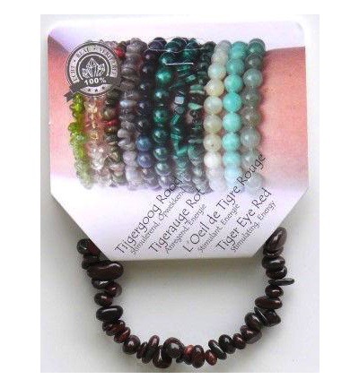 Steengoed Splitarmband tijgeroog rood (1 stuk)