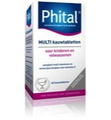 Phital Multi kauwtablet kind en volwassenen (60 tabletten)