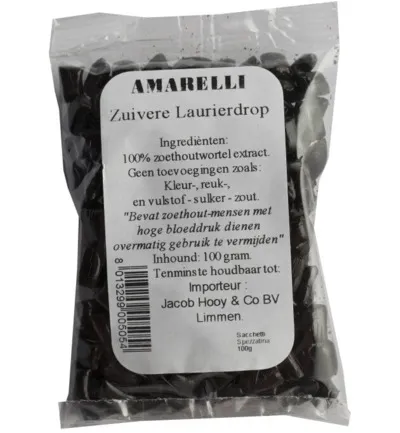Amarelli Laurierdrop zakje kleine stukjes (100 gr)