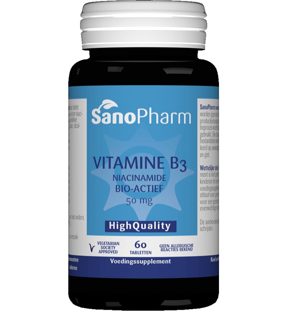Sanopharm Vitamine B3 niacinamide 50 mg (60 tabletten)