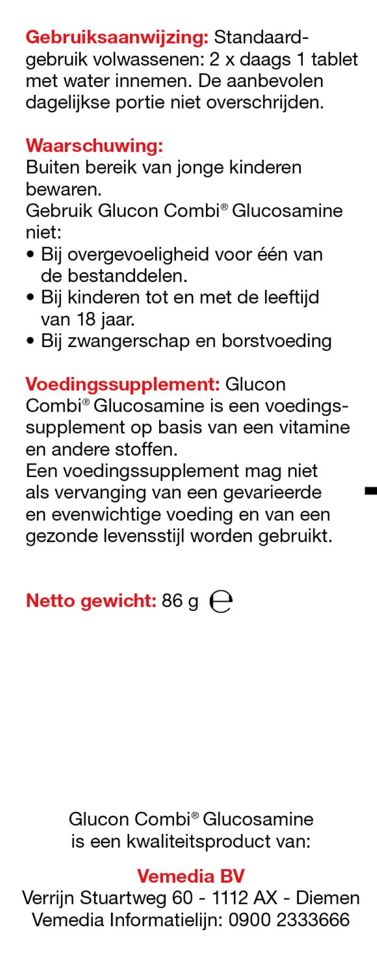 Leef Vitaal Glucosamine & chondroitine vitamine C (60 tabletten) - image 2