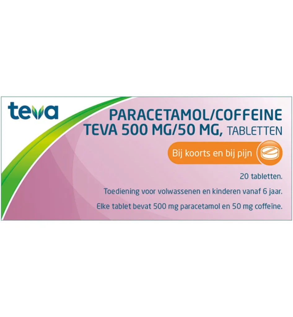 Teva Paracetamol coffeine 500/50 (20 tabletten)