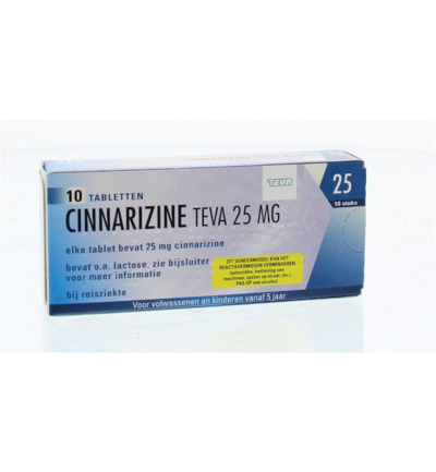 Teva Cinnarizine 25 mg (10 tabletten)