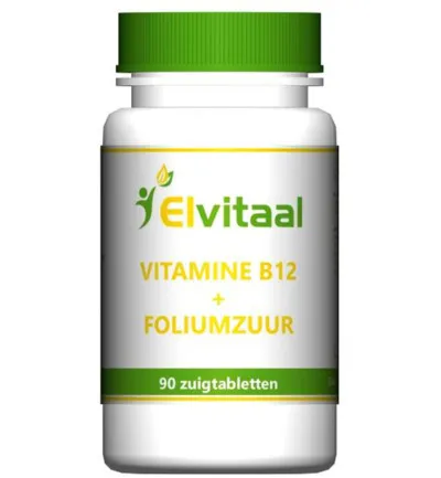 Elvitaal/Elvitum Vitamine B12 1000mcg + foliumzuur (90 zuigtabletten)