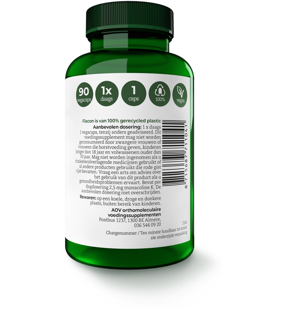 AOV 1104 Rode gist rijst extra (90 vega capsules) - image 2