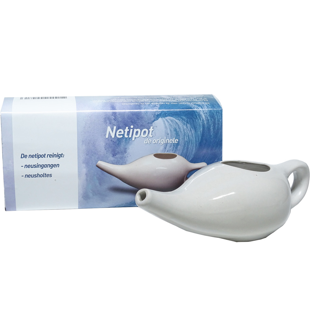 Ayurveda Health Neti pot aardewerk wit (1 stuk)