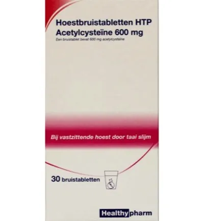 Healthypharm Acetylcysteine 600mg HTP (30 bruistabletten)