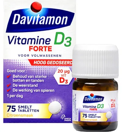 Davitamon D3 Forte smelttablet (75 tabletten)