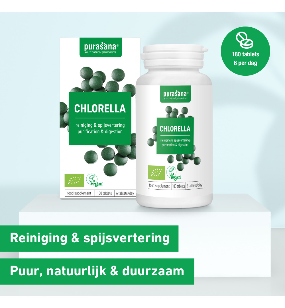 Purasana Chlorella Vegan Bio (180 tabletten) - image 6