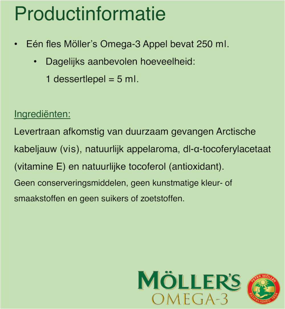 Mollers Omega-3 Levertraan Appel (250 ml)