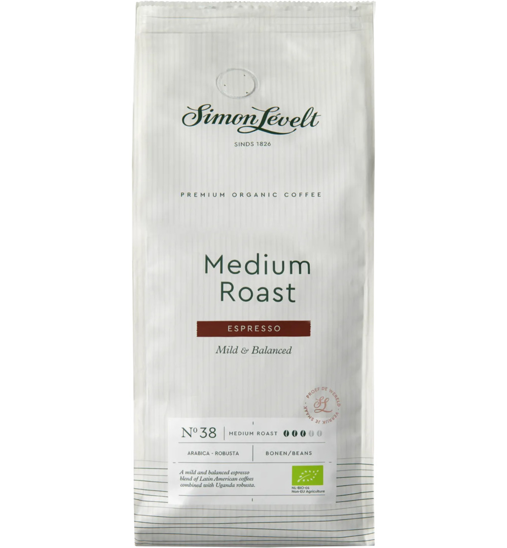 Simon Levelt Cafe N38 espresso medium dark roast bio (500 gr)