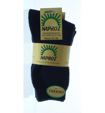Naproz Thermo sokken blauw maat 35-38 (3 paar)