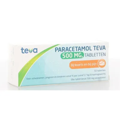 Teva Paracetamol 500 milligram (50 tabletten)