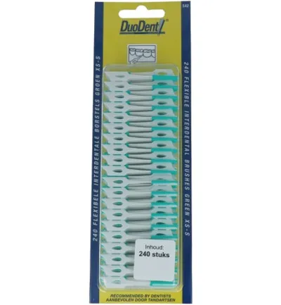 Duodent Duodent flexibele interdentale borstels xs-sgroen (240 stuks)