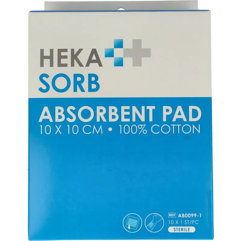 Heka Absorberend verband steriel 10 x 10 cm (10 stuks)
