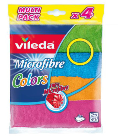 Vileda Microvezel Doeken Colors 4-Pack (1 stuk)