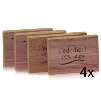 Beautylin Cederhout Ladenblok 100% Natuurlijk (4 stuks)