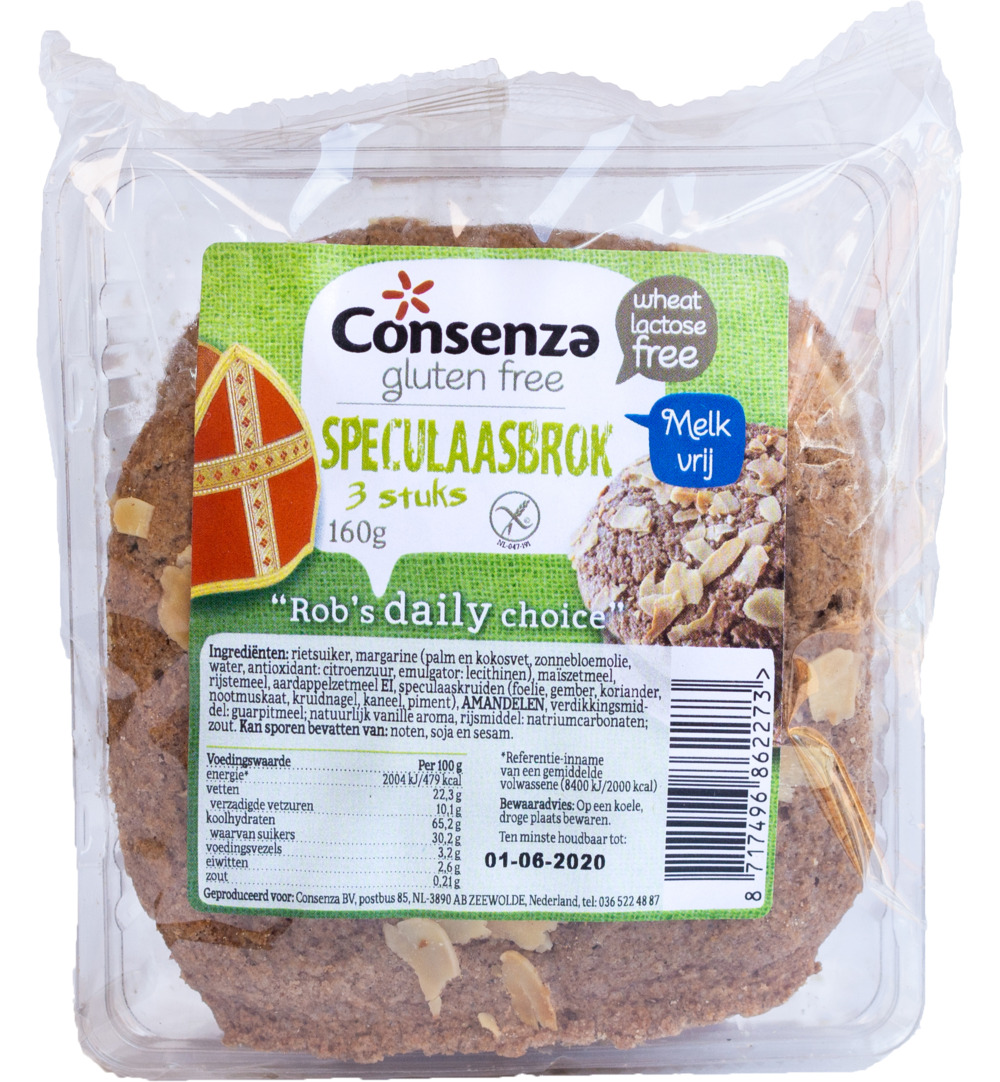 Consenza Speculaasbrokken gluten & melk vrij (160 gr)