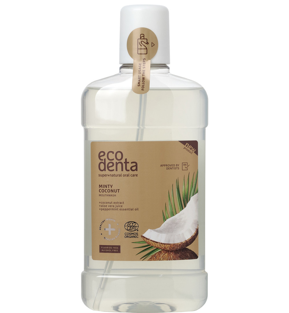 Ecodenta Mondwater munt kokos (500 ml)