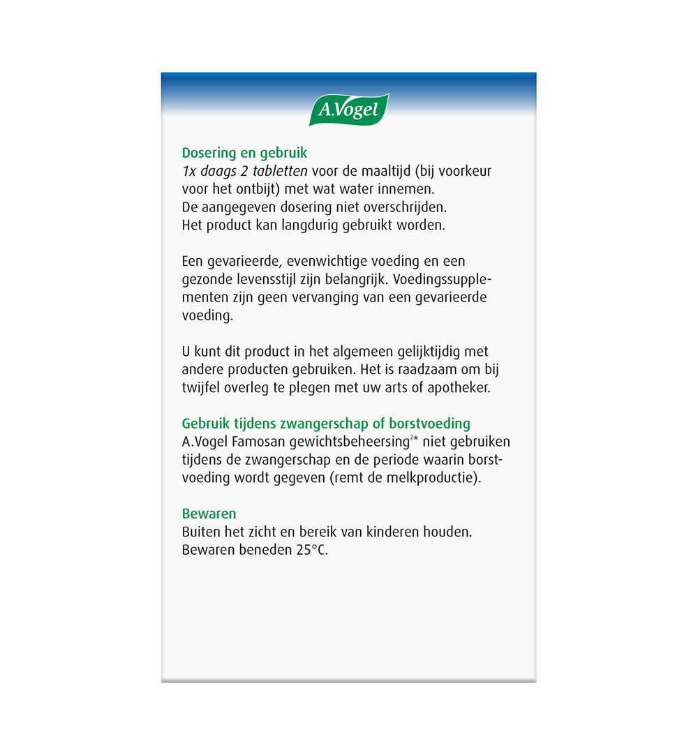 A.Vogel Famosan Overgang Gewichtsbeheersing (60 tabletten) - image 2