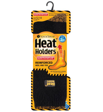 Heat Holders Mens workforce socks maat 12-14 black (1 paar)