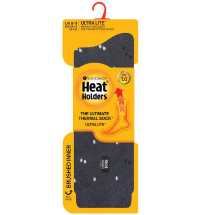 Heat Holders Mens ultra lite socks micro maat 6-11 charcoal (1 paar)