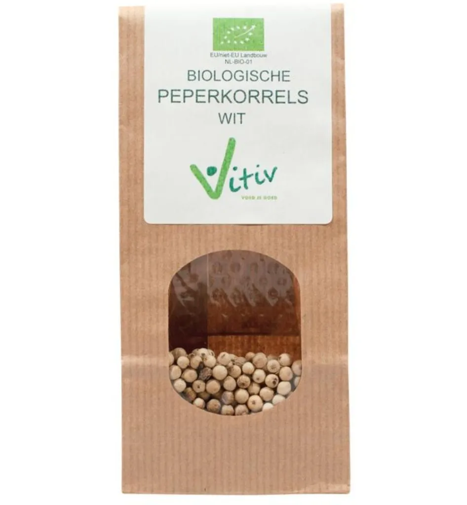 Vitiv Peperkorrels wit bio (250 gr)